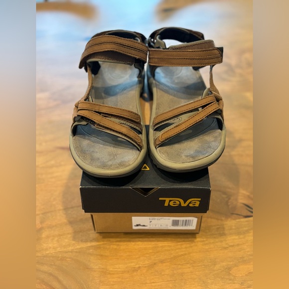 Teva Terra Fi Lite Leather Women's Sandal Brown Size 7 - Picture 1 of 7